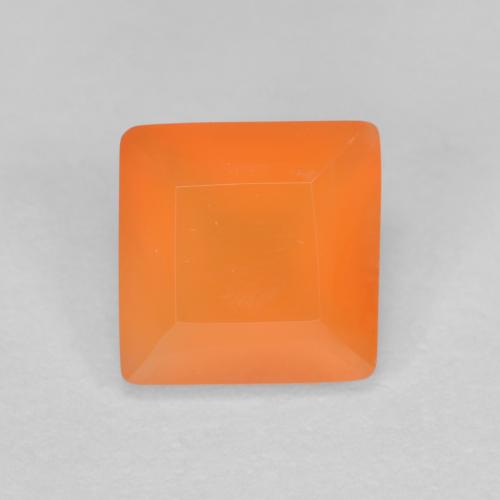 Naranja melocotón vívido Cornalina Gema - 0.7ct Forma cuadrada (ID: 605831)