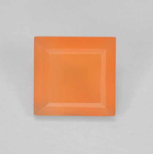 Intense Orange Карнеол Камень - 0.7ct Фасетный Квадрат (ID: 606440)