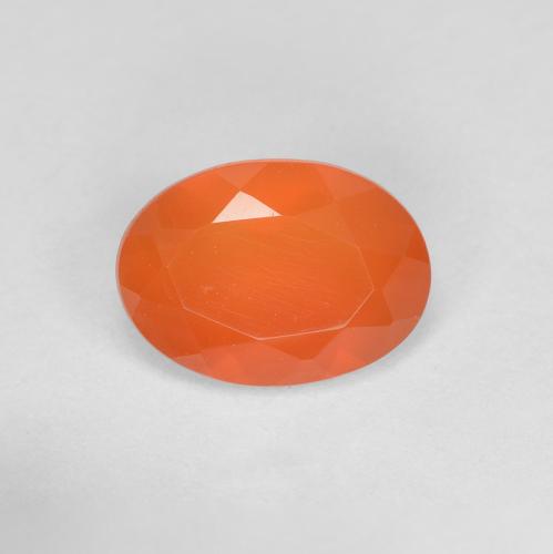 Naranja intenso Cornalina Gema - 0.7ct Forma ovalada (ID: 606448)