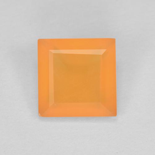 Apricot Orange Carnelian Gem - 0.6ct Square Facet (ID: 606451)