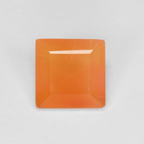 ウォームアプリコットオレンジ カーネリアン 宝石 - 0.5ct 四角形ファセット (ID: 606764)