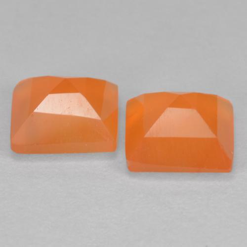 Carnelian Gemstones in 5.3 x 5.3 mm Size for Sale, Carnelian Stones in Deep Orange Color