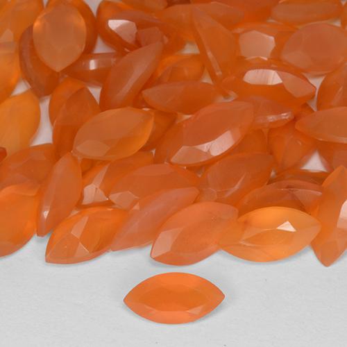 1.53 ctw Orange Carnelian Gemstones, Carnelian Gems in Marquise Facet Shape for Sale.