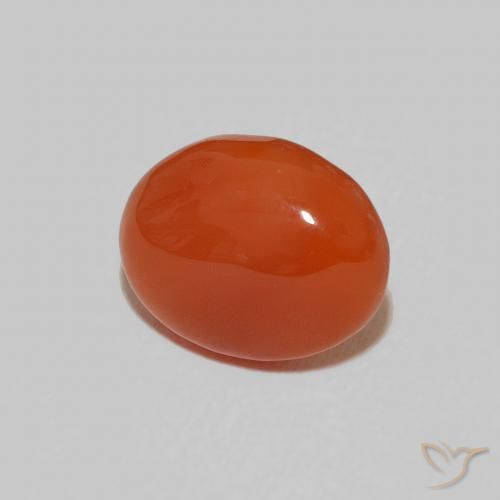 2.28 ct Orange Carnelian Stone, Natural Carnelian in Oval Cabochon Shape for Sale