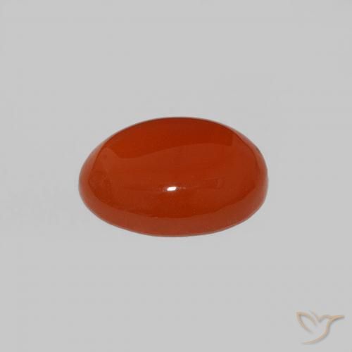 Carnelian Gemstone in 9 x 7 mm (calibrated) Size for Sale, Carnelian Stone in Medium Orange Color