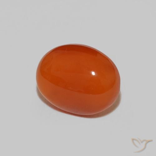 2.63 ct Orange Carnelian Stone, Natural Carnelian in Oval Cabochon Shape for Sale