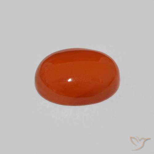 Carnelian Gemstone in 10 x 8 mm (calibrated) Size for Sale, Carnelian Stone in Amber Orange Color