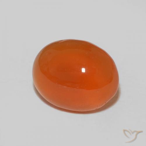 2.48 ct Orange Carnelian Stone, Natural Carnelian in Oval Cabochon Shape for Sale