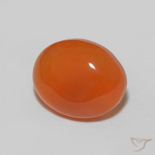 2.74 ct Orange Carnelian Stone, Natural Carnelian in Oval Cabochon Shape for Sale