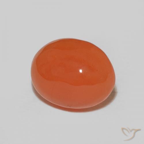 2.58 ct Orange Carnelian Stone, Natural Carnelian in Oval Cabochon Shape for Sale