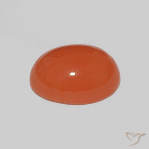 Carnelian Gemstone in 10 x 8 mm (calibrated) Size for Sale, Carnelian Stone in Reddish Orange Color