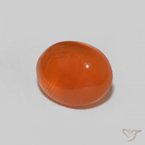 1.91 ct Orange Carnelian Stone, Natural Carnelian in Oval Cabochon Shape for Sale