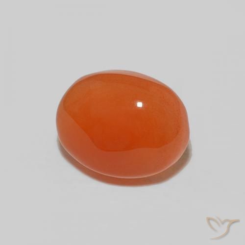 2.22 ct Orange Carnelian Stone, Natural Carnelian in Oval Cabochon Shape for Sale