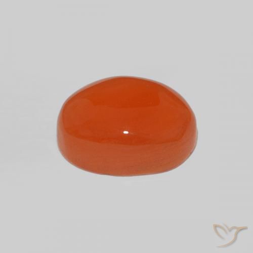 Carnelian Gemstone in 9 x 7 mm (calibrated) Size for Sale, Carnelian Stone in Deep Reddish Orange Color