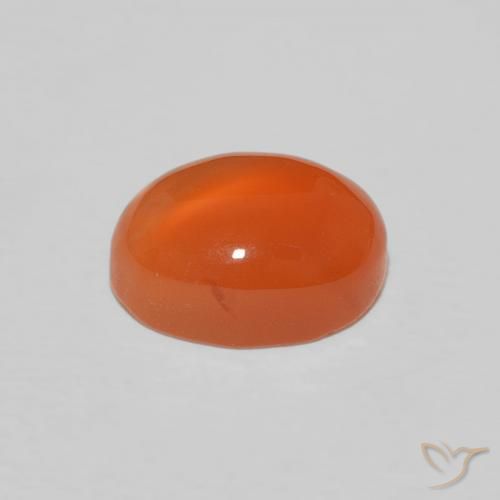 Carnelian Gemstone in 9 x 7 mm (calibrated) Size for Sale, Carnelian Stone in Intense Orange Color