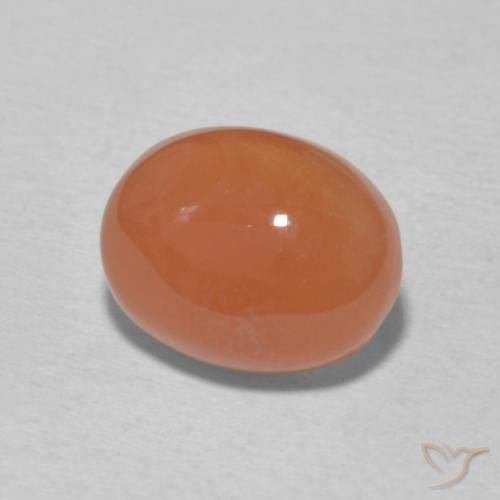 2.95 ct Orange Carnelian Stone, Natural Carnelian in Oval Cabochon Shape for Sale