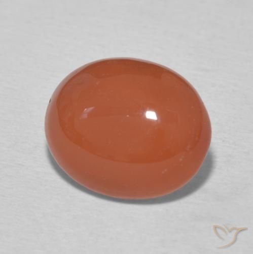 3.15 ct Orange Carnelian Stone, Natural Carnelian in Oval Cabochon Shape for Sale
