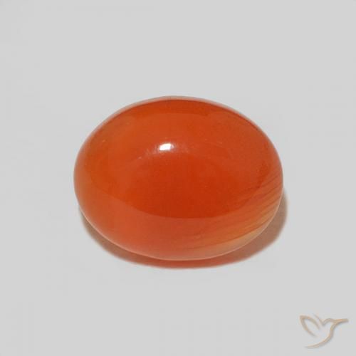 1.83 ct Orange Carnelian Gemstone, Carnelian Gem in Oval Cabochon Shape for Sale.