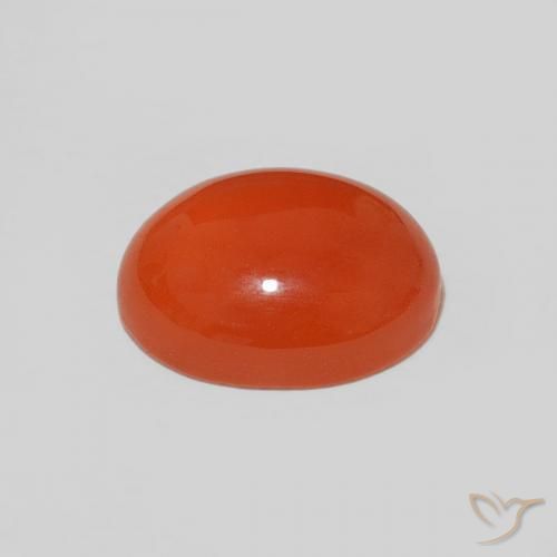 Carnelian Gemstone in 9 x 7 mm (calibrated) Size for Sale, Carnelian Stone in Deep Reddish Orange Color