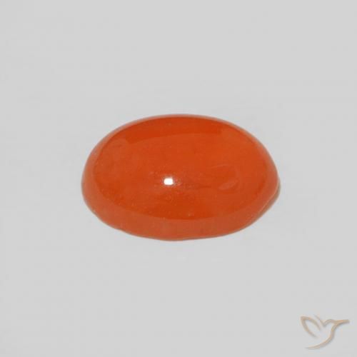 Carnelian Gemstone in 9 x 7 mm (calibrated) Size for Sale, Carnelian Stone in Intense Orange Color