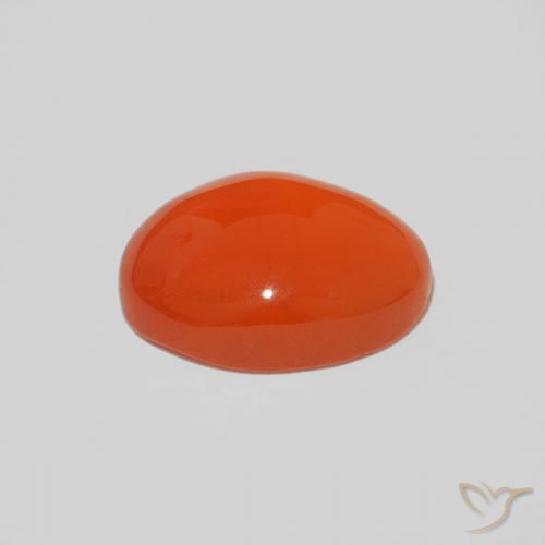 Carnelian Gemstone in 9 x 7 mm (calibrated) Size for Sale, Carnelian Stone in Medium Orange Color