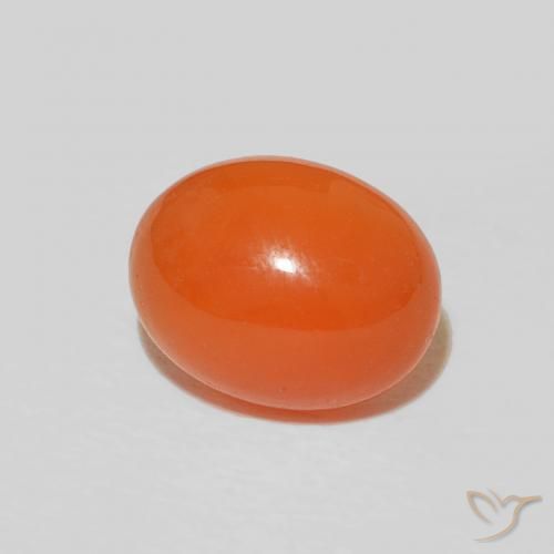 2.17 ct Orange Carnelian Stone, Natural Carnelian in Oval Cabochon Shape for Sale