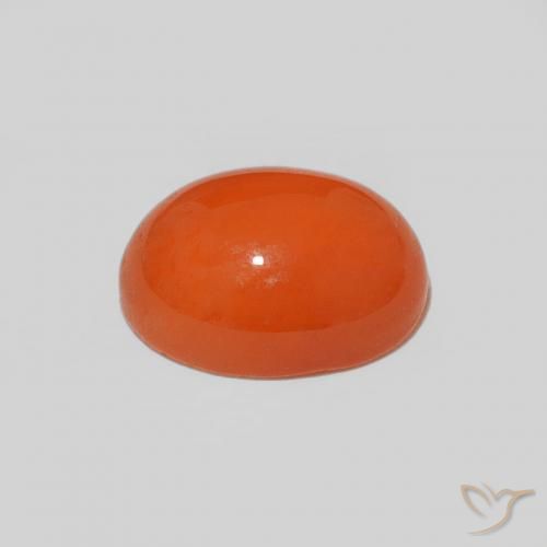Carnelian Gemstone in 9 x 7 mm (calibrated) Size for Sale, Carnelian Stone in Deep Reddish Orange Color