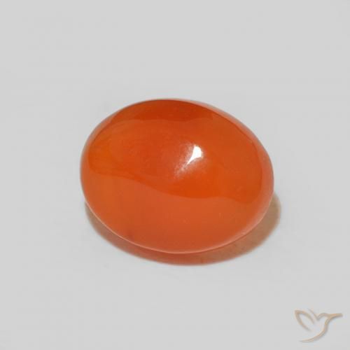 2.04 ct Orange Carnelian Stone, Natural Carnelian in Oval Cabochon Shape for Sale