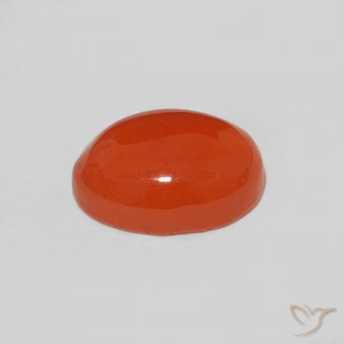 Carnelian Gemstone in 9 x 7 mm (calibrated) Size for Sale, Carnelian Stone in Intense Orange Color