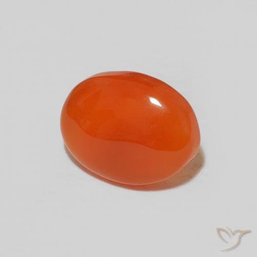 1.63 ct Orange Carnelian Stone, Natural Carnelian in Oval Cabochon Shape for Sale