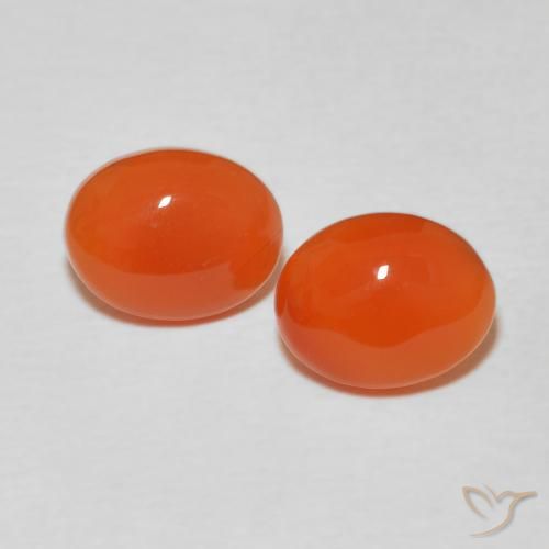 Cornaline ovale de 3,58 ct, 9 x 7 mm d'Inde, Photo A