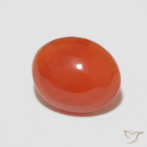 2.52 ct Orange Carnelian Stone, Natural Carnelian in Oval Cabochon Shape for Sale