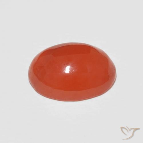 Carnelian Gemstone in 10.2 x 8.4 mm Size for Sale, Carnelian Stone in Medium Orange Color