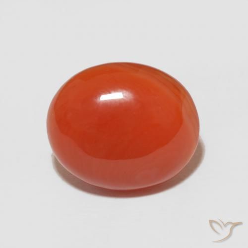 4.31 ct Oval Carnelian, 12.2 x 10.3 mm From India, Photo A