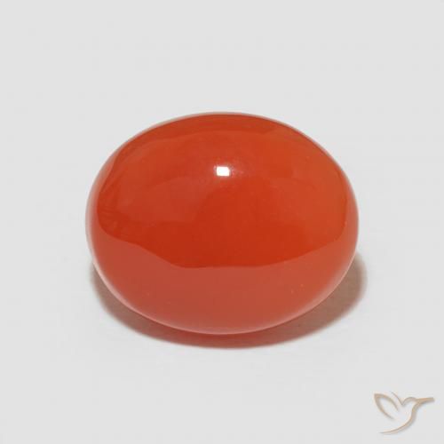 4.46 ct Oval Carnelian, 12.1 x 9.9 mm From India, Photo A