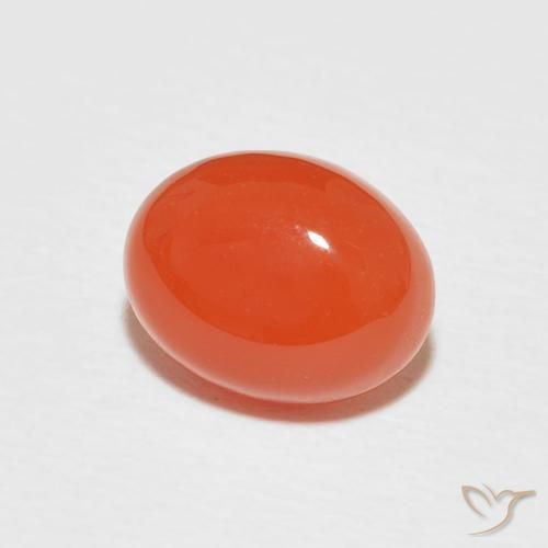 2.08 ct Orange Carnelian Stone, Natural Carnelian in Oval Cabochon Shape for Sale