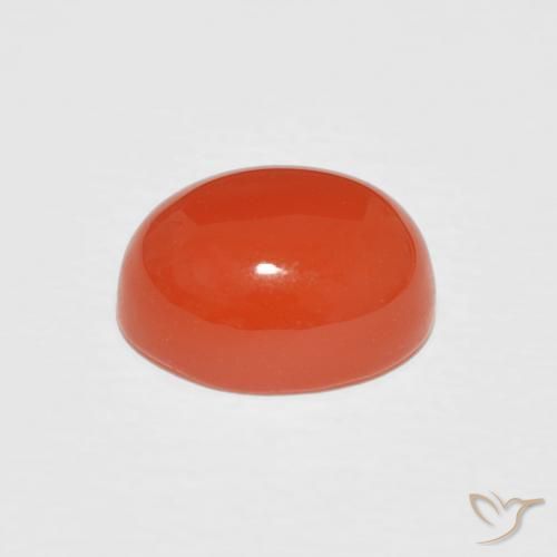 Carnelian Gemstone in 9 x 7 mm (calibrated) Size for Sale, Carnelian Stone in Intense Orange Color