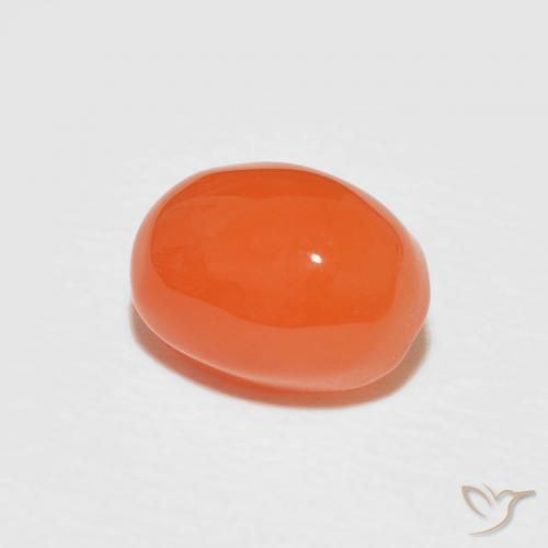 1.89 ct Orange Carnelian Stone, Natural Carnelian in Oval Cabochon Shape for Sale