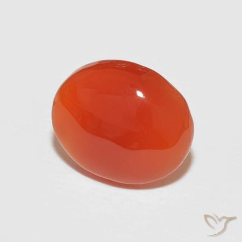 2.67 ct Orange Carnelian Stone, Natural Carnelian in Oval Cabochon Shape for Sale