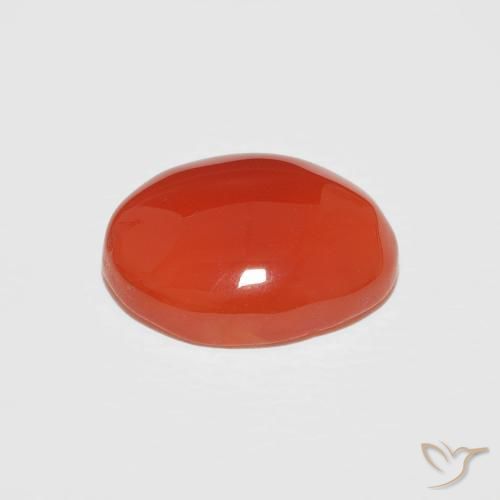 Carnelian Gemstone in 11 x 9 mm (calibrated) Size for Sale, Carnelian Stone in Fire Orange Color