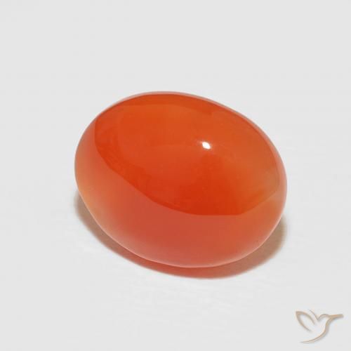 2.44 ct Orange Carnelian Stone, Natural Carnelian in Oval Cabochon Shape for Sale