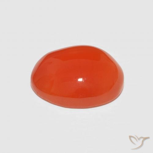 Carnelian Gemstone in 10 x 8 mm (calibrated) Size for Sale, Carnelian Stone in Medium Orange Color