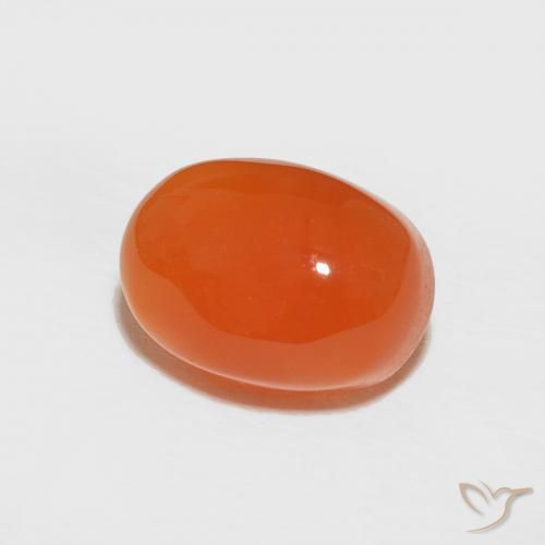 1.81 ct Orange Carnelian Stone, Natural Carnelian in Oval Cabochon Shape for Sale