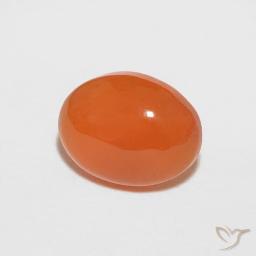 1.78 ct Orange Carnelian Stone, Natural Carnelian in Oval Cabochon Shape for Sale