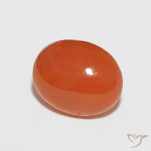 2.47 ct Orange Carnelian Stone, Natural Carnelian in Oval Cabochon Shape for Sale