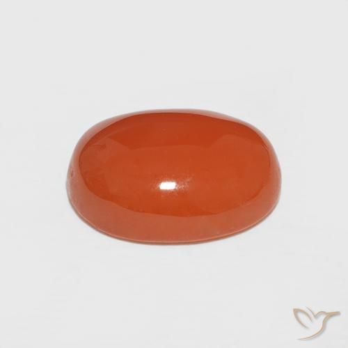 Carnelian Gemstone in 10 x 8 mm (calibrated) Size for Sale, Carnelian Stone in Medium Orange Color
