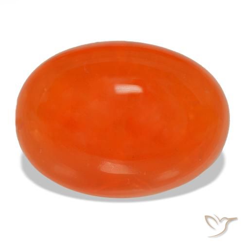 14.34 ct Orange Carnelian Gemstone, Carnelian Gem in Oval Cabochon Shape for Sale.