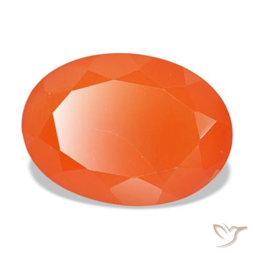 5.43 ct Orange Carnelian Stone, Natural Carnelian in Oval Facet Shape for Sale