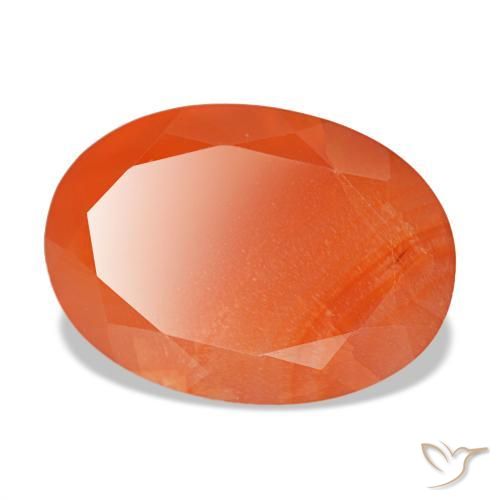 5.84 ct Orange Carnelian Gemstone, Carnelian Gem in Oval Facet Shape for Sale.