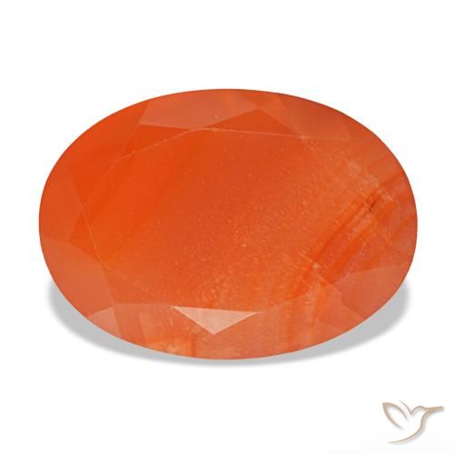 5.84 ct Orange Carnelian Stone, Natural Carnelian in Oval Facet Shape for Sale